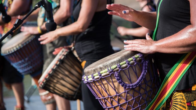 Mixer african drums neon lights