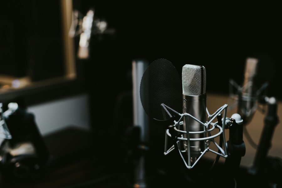 Recording studio microphone singers