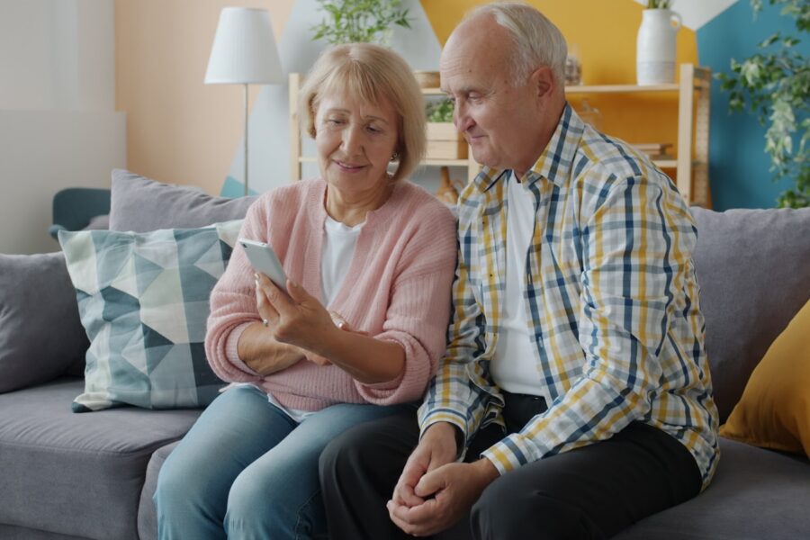 Couple watching couch