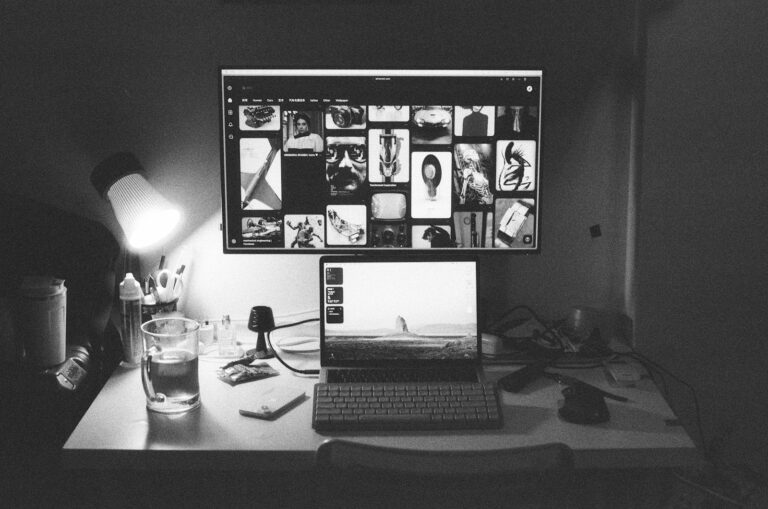 Music video storyboard desk laptop