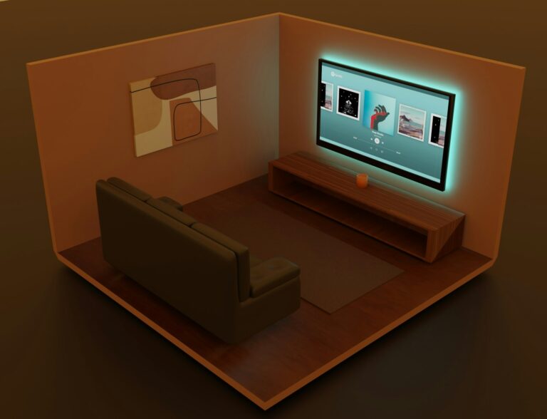 Cozy living room television glow