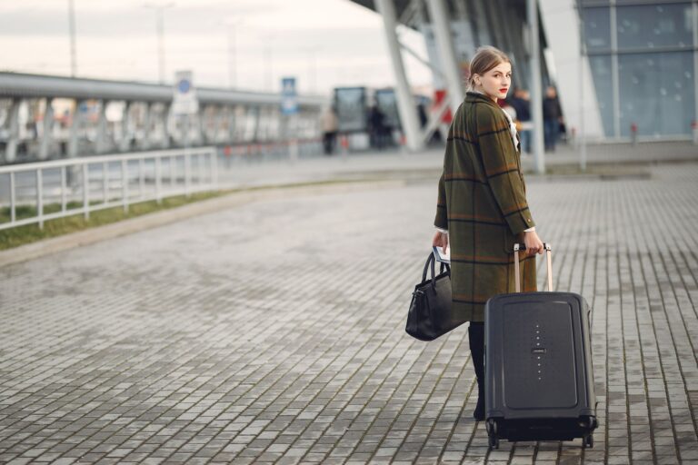 Airport traveler stylish