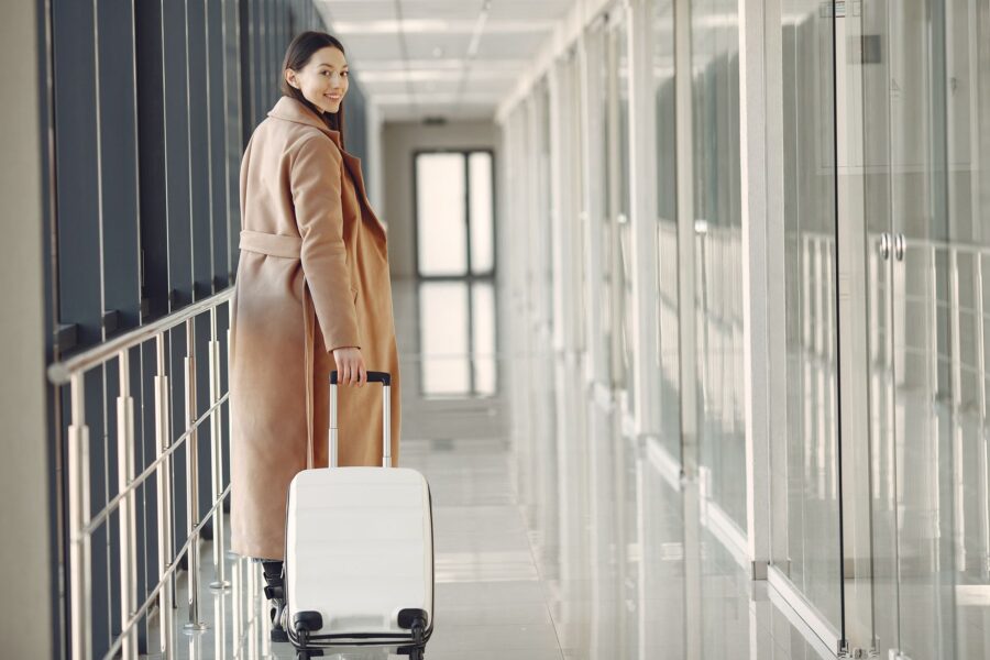 Airport traveler stylish