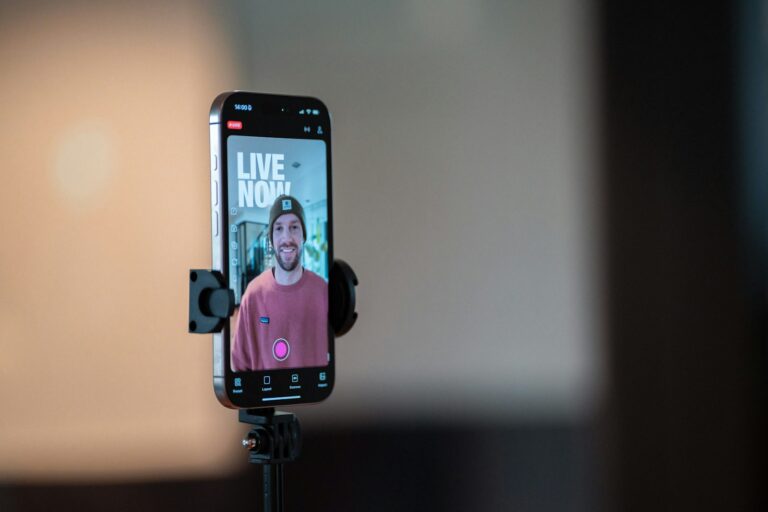 Athlete recording podcast
