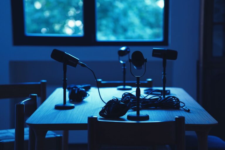 Podcast studio microphone