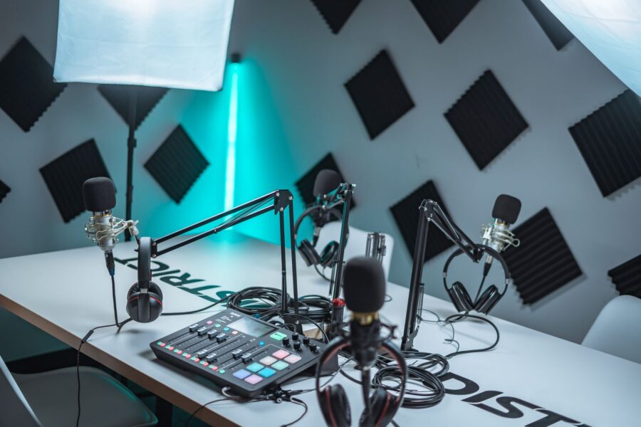 Podcast studio microphone