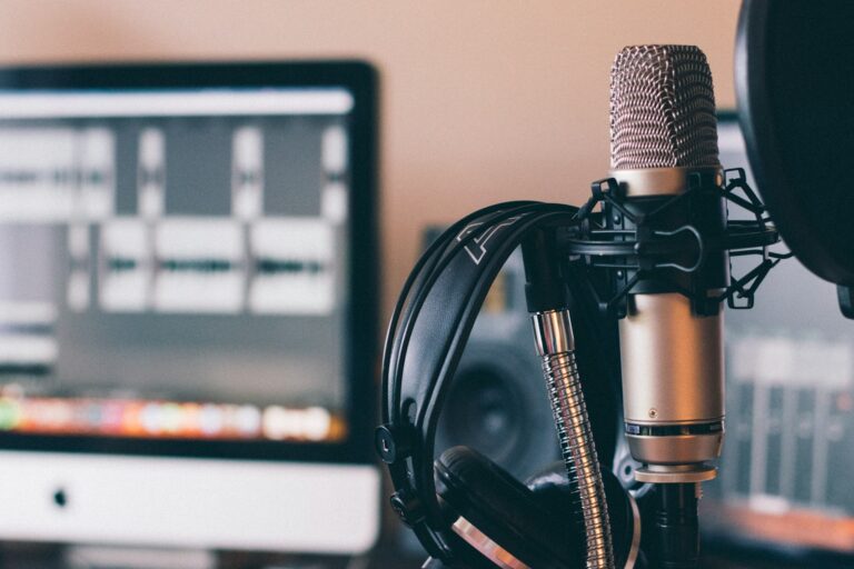 Podcast studio microphone