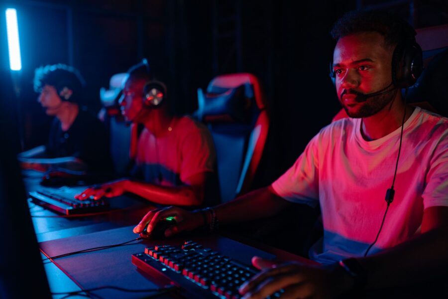 Gaming battle pass screen controller keyboard