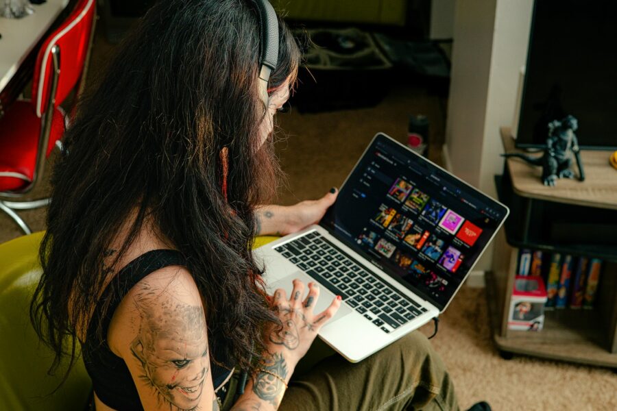 Person watching lyric