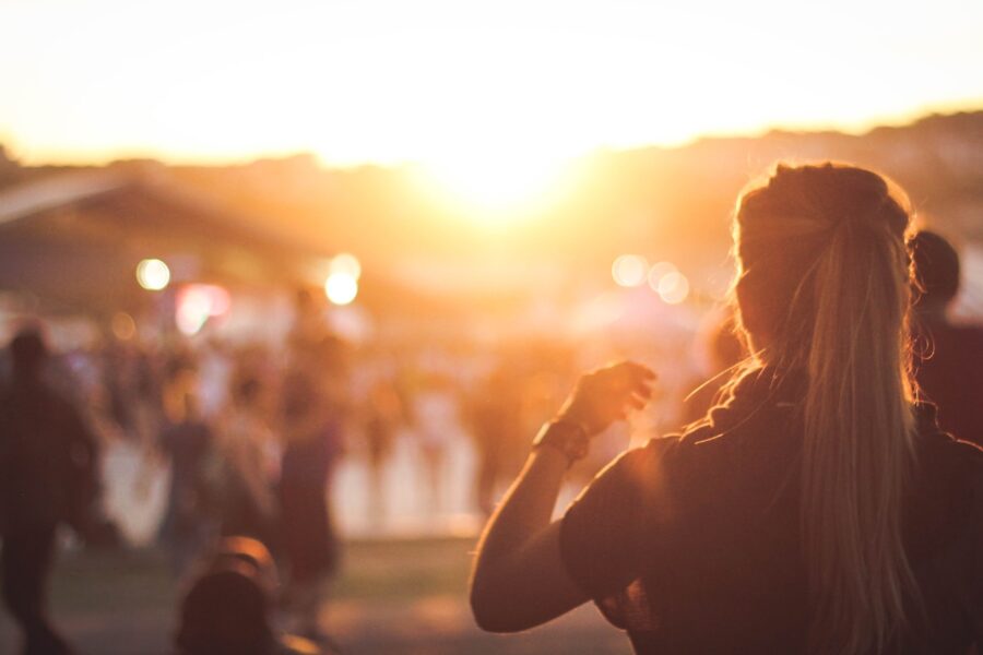 Music festival crowd