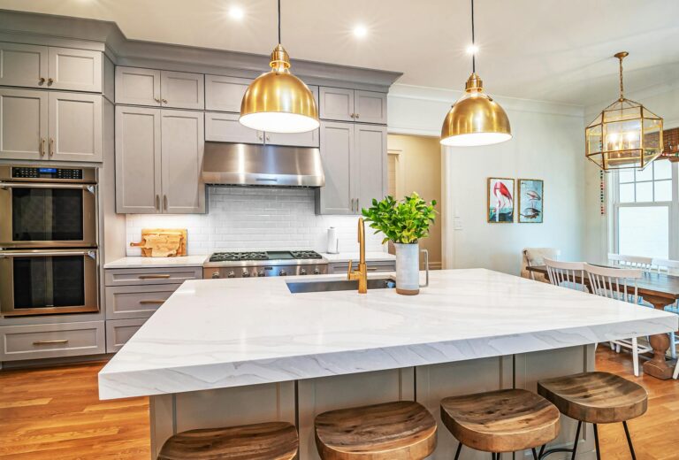 Kitchen makeover island pendant lights
