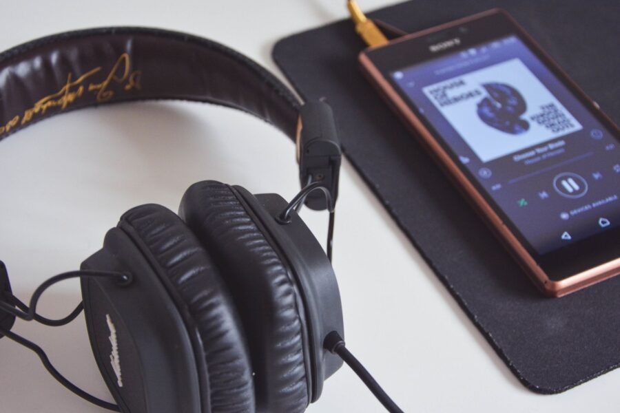 Headphones smartphone nostalgic