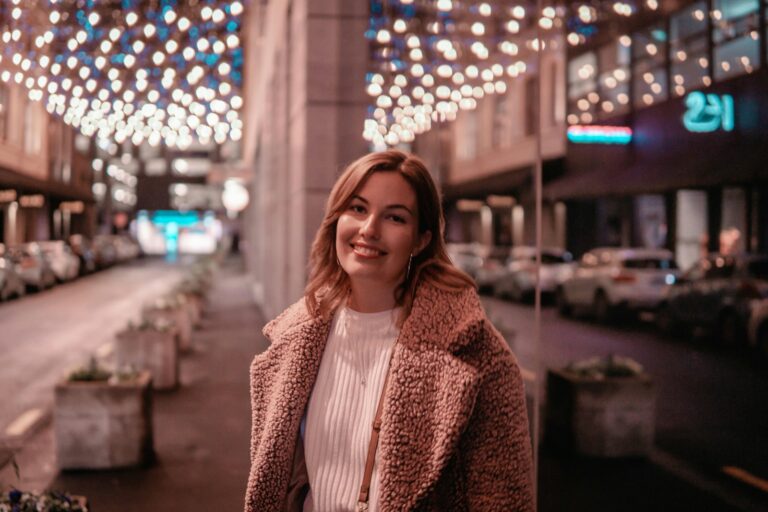 Woman wearing colorful