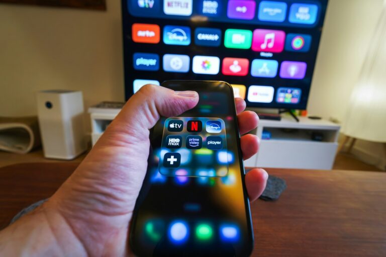Living room streaming platform remote control detail