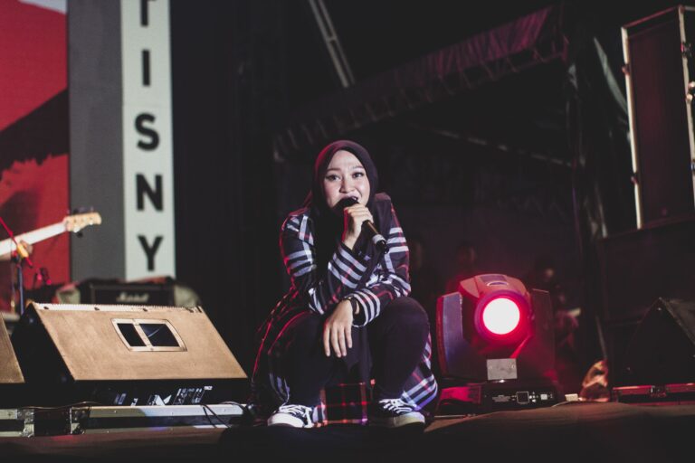 Stadium stage singer
