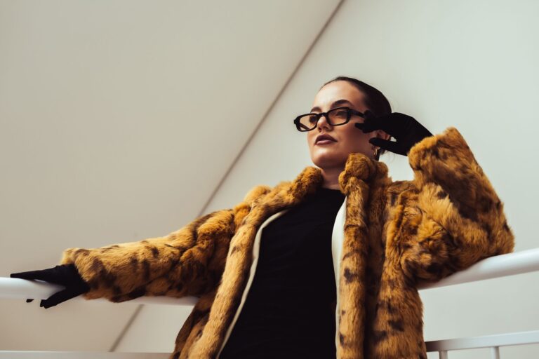Woman faux fur