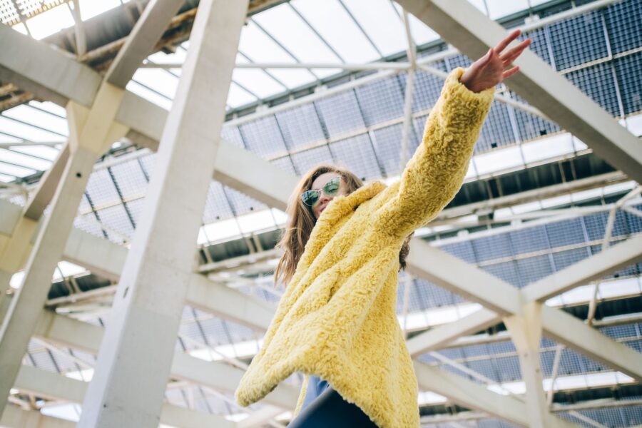 Woman faux fur