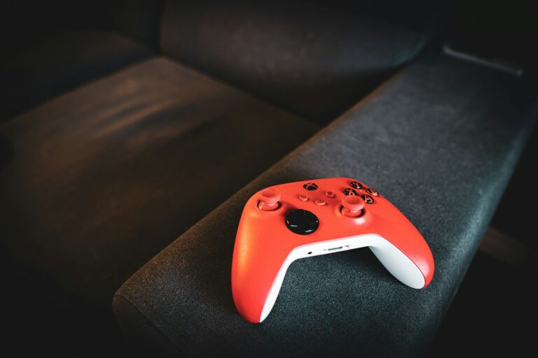 Gamer sitting couch