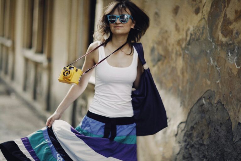 Vintage handbag silk scarf sunglasses street style