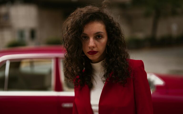Woman wearing bold