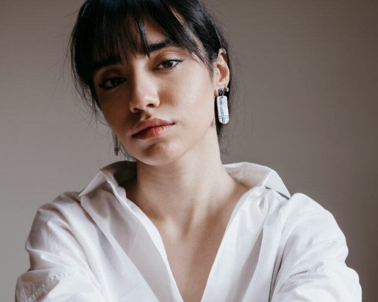 Close statement earrings