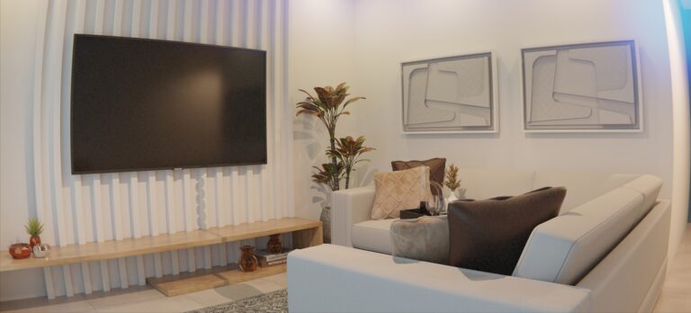 Living room sofa television streaming evening