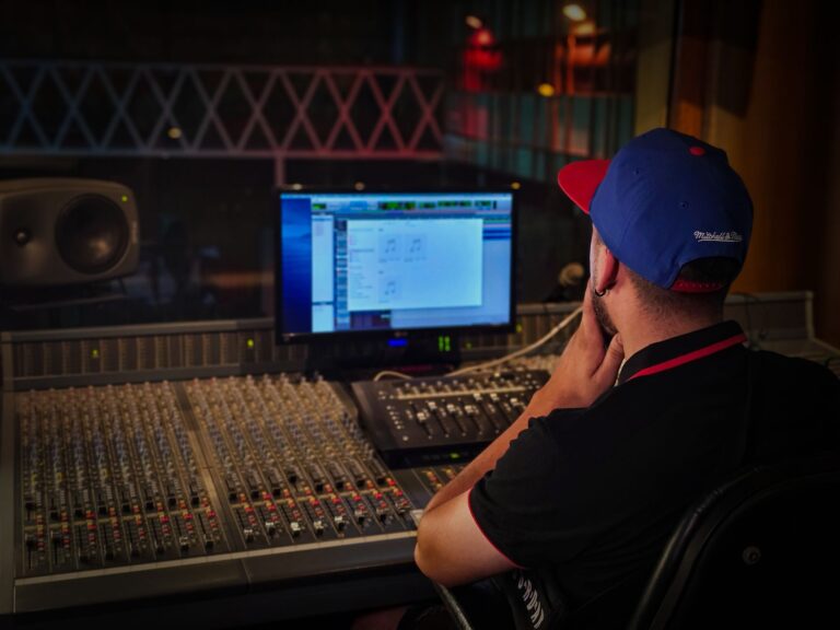 Music producer mixing