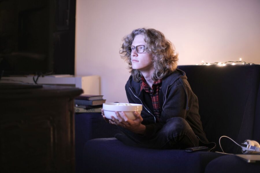 Person watching living