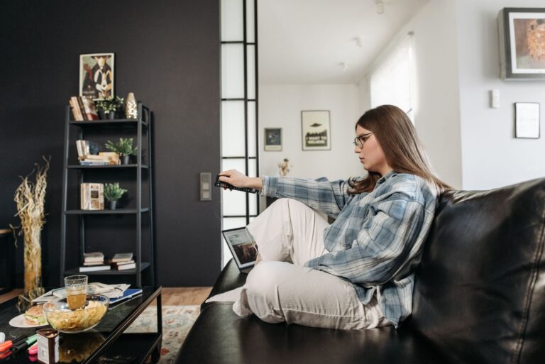 Person watching living