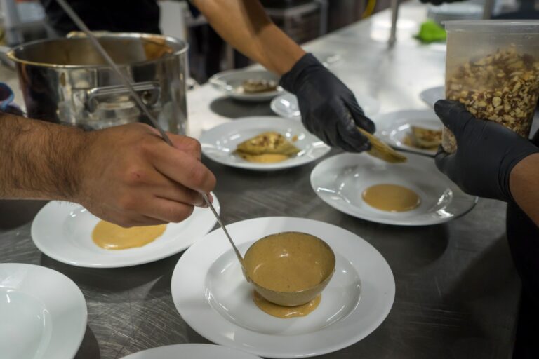 Chef plating dish
