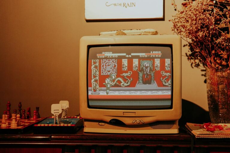 Retro screen neon living room